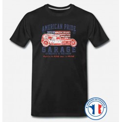 Bikers-Custom : T shirt biker american pride garage