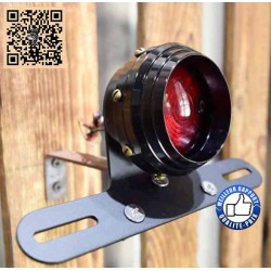 Feux arrière round noir avec support de plaque