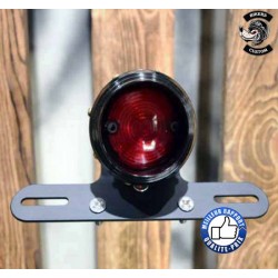 Bikers-Custom : Feux arrière round noir avec support de plaque