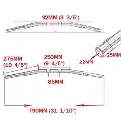 Bikers-Custom : Guidon drag bar noir pour Harley et Custom