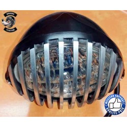 Phare avant pour Harley, custom en alu noir et sa grille poli