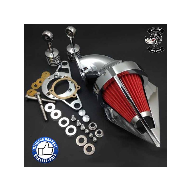 Bikers-Custom : Filtre à air spike tower chromé HD injection