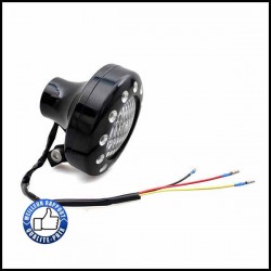Bikers-Custom : Phare avant samouraï noir,  pour Harley, custom
