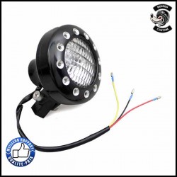 Bikers-Custom : Phare avant samouraï noir,  pour Harley, custom