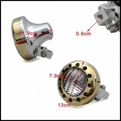 Bikers-Custom : Phare avant samouraï chrome ,  pour Harley, custom