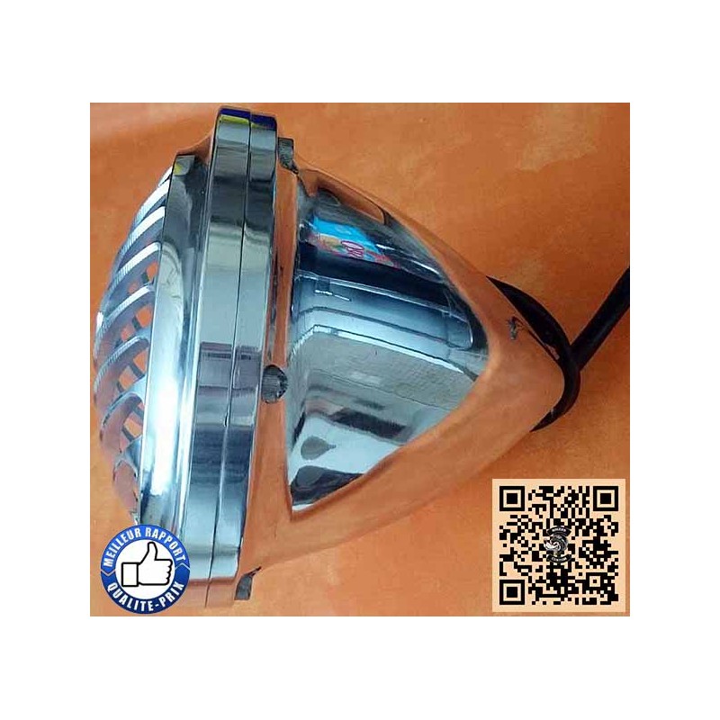 Bikers-Custom : Phare avant comet chrome ,  pour Harley, custom