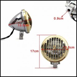 Bikers-Custom : Phare avant comet chrome ,  pour Harley, custom