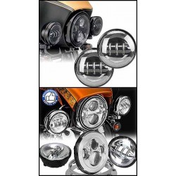 Kit Phare leds avant Daymaker avec passing pour Harley EN 7"