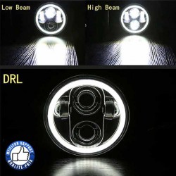 Bikers-Custom : Phare daymaker 5 3/4 avec son Halo. Noir ou chrome pour Harley
