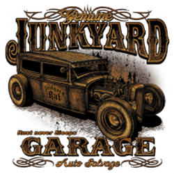 Bikers-Custom : T shirt biker junk yard garage