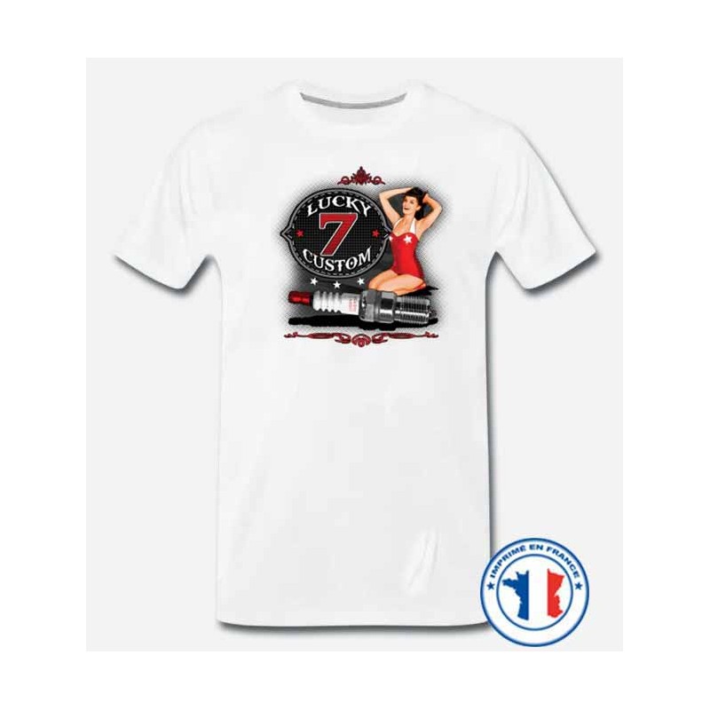 Bikers-Custom : T shirt biker lucky seven custom