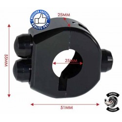 Bikers-Custom : Boutons poussoirs de guidon 3 plots.