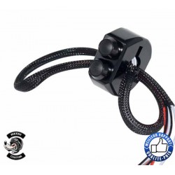 Bikers-Custom : Boutons poussoirs de guidon 3 plots.