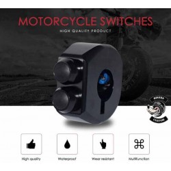 Bikers-Custom : Boutons poussoirs de guidon 3 plots.