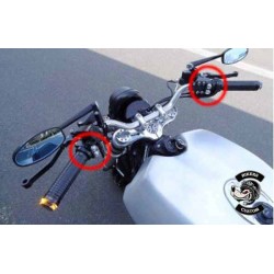 Bikers-Custom : Boutons poussoirs de guidon 3 plots.