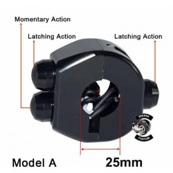 Bikers-Custom : Boutons poussoirs de guidon 3 plots.