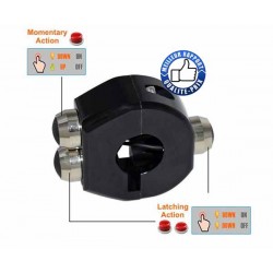 Bikers-Custom : Boutons poussoirs de guidon 3 plots.
