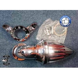 Bikers-Custom : Filtre à air obus chrome pour Harley carburateur