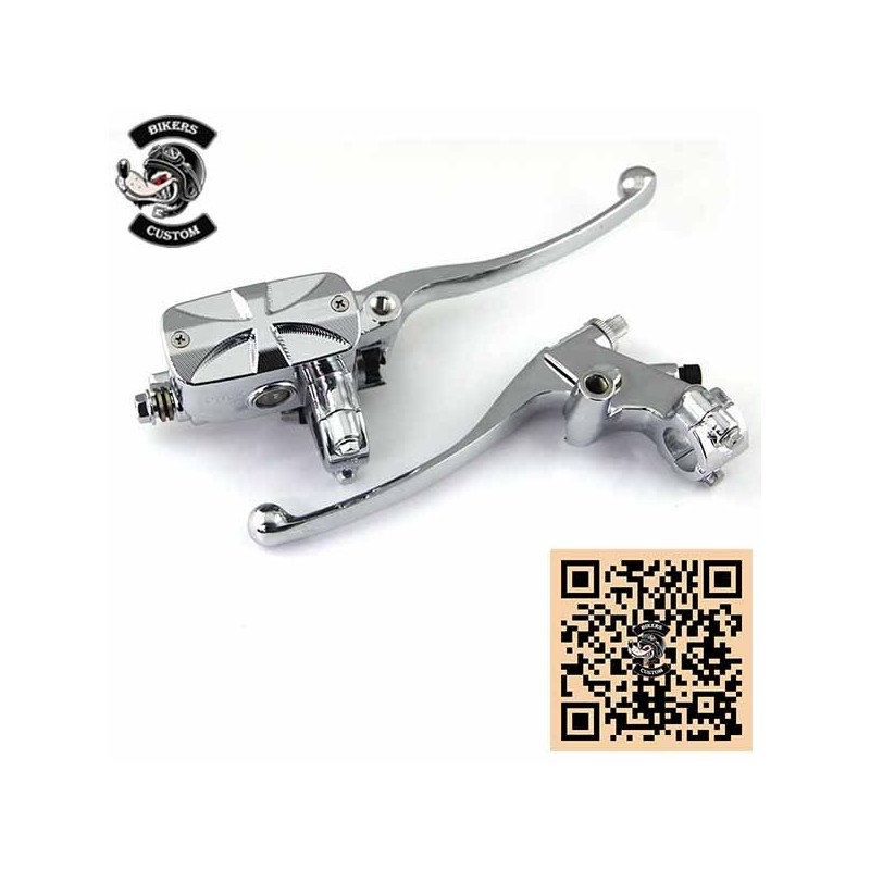Bikers-Custom : Kit de freinage complet croix de malte chrome pour custom