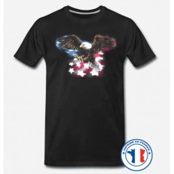 T shirt biker flag eagle