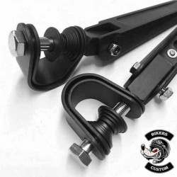 Bikers-Custom : cales pieds universels noir ou chrome pour harley et custom