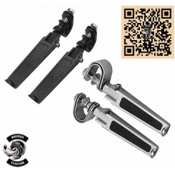 cales pieds universels noir ou chrome pour harley et custom