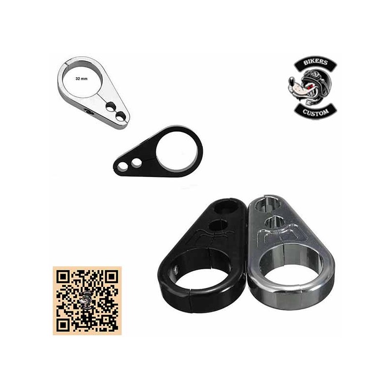 Bikers-Custom : Colliers fixation câbles sur cadre 32 mm